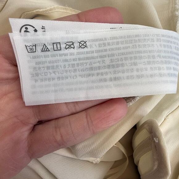 Abercrombie & Fitch Floral Tie-Strap Midi Dress Ivory Black Size S - Picture 14 of 16